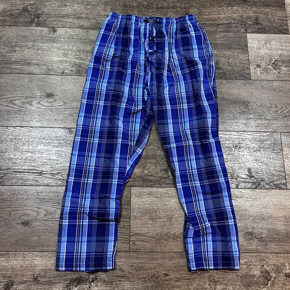 Polo Ralph Lauren Blue Plaid Pajama Pants Sleepwear - Men's Large - $59.50